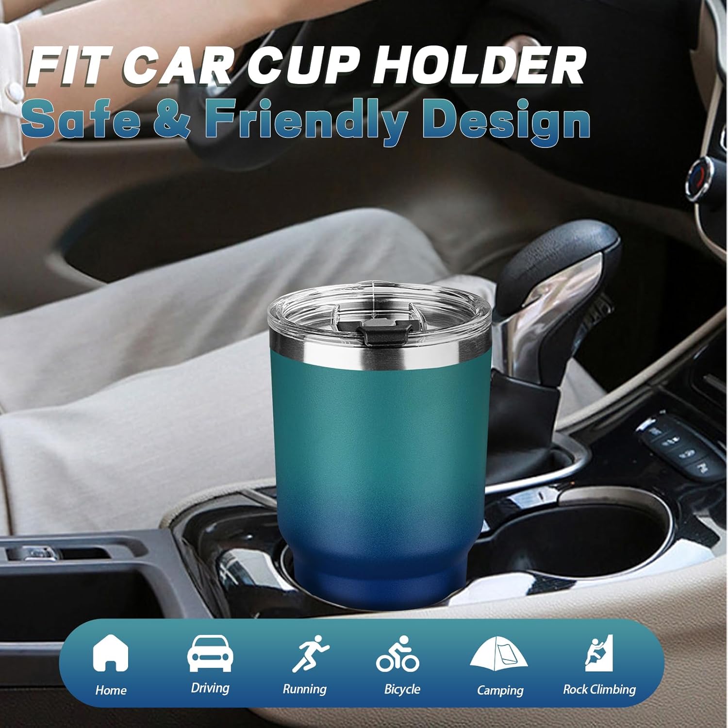 30 oz Tumbler with Lids and Straws, Stainless Steel Insulated Coffee Tumbler, Double Wall Vacuum Insulated Travel Mug Cup, Leakproof Thermal Coffee Cup for Hot and Cold Drinks (dark green blue) - Image 6