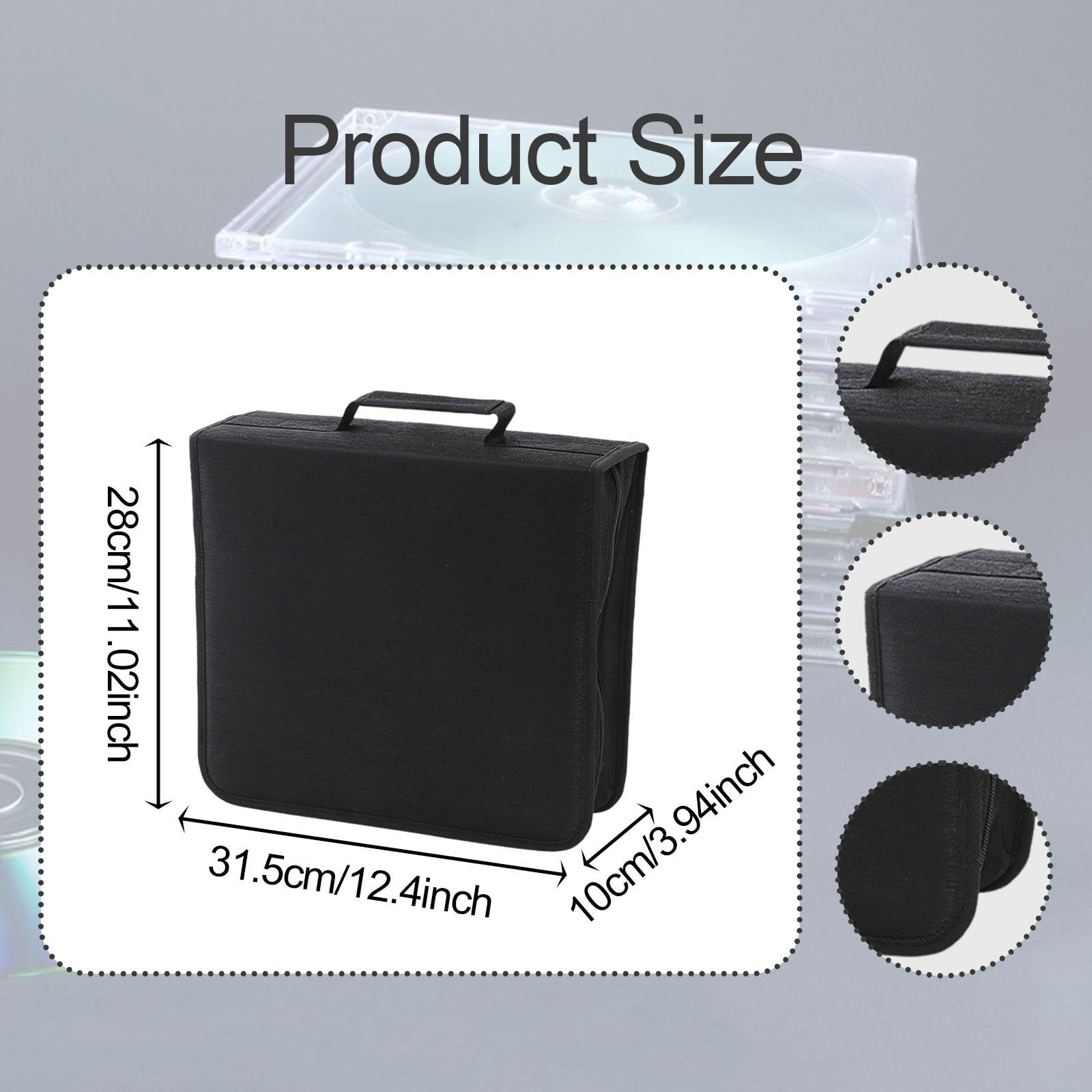 Porta CD/Dvd, Organizer con capacità di 256, Resistente ai Graffi, Elegante Raccoglitore portadischi per Auto e casa, Nero