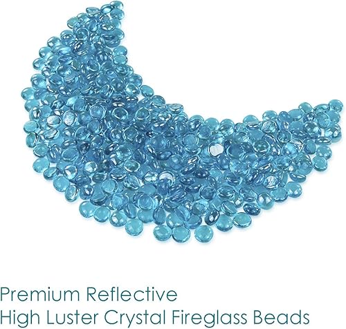 Miniatura 2 de Uniflasy Vidrio de fuego azul caribeño para hoguera, cuentas de vidrio para hogueras, gotas de vidrio para chimenea natural o de propano, paisajismo