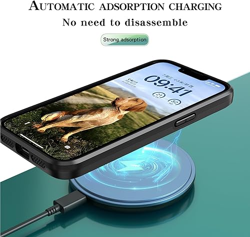 Miniatura 5 de Guppy Magnetic Case for iPhone 15, Compatible with MagSafe Charger, Camera Built-in Mount, Dual Layer Shockproof with Matte Hard Back, iPhone 15 6.1