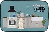 Vista 479 de Caroline's Treasures CK7824DDM - Tapete absorbente para secado de platos con diseño de bulldog inglés, rojo y blanco, para encimera de cocina, 14 x