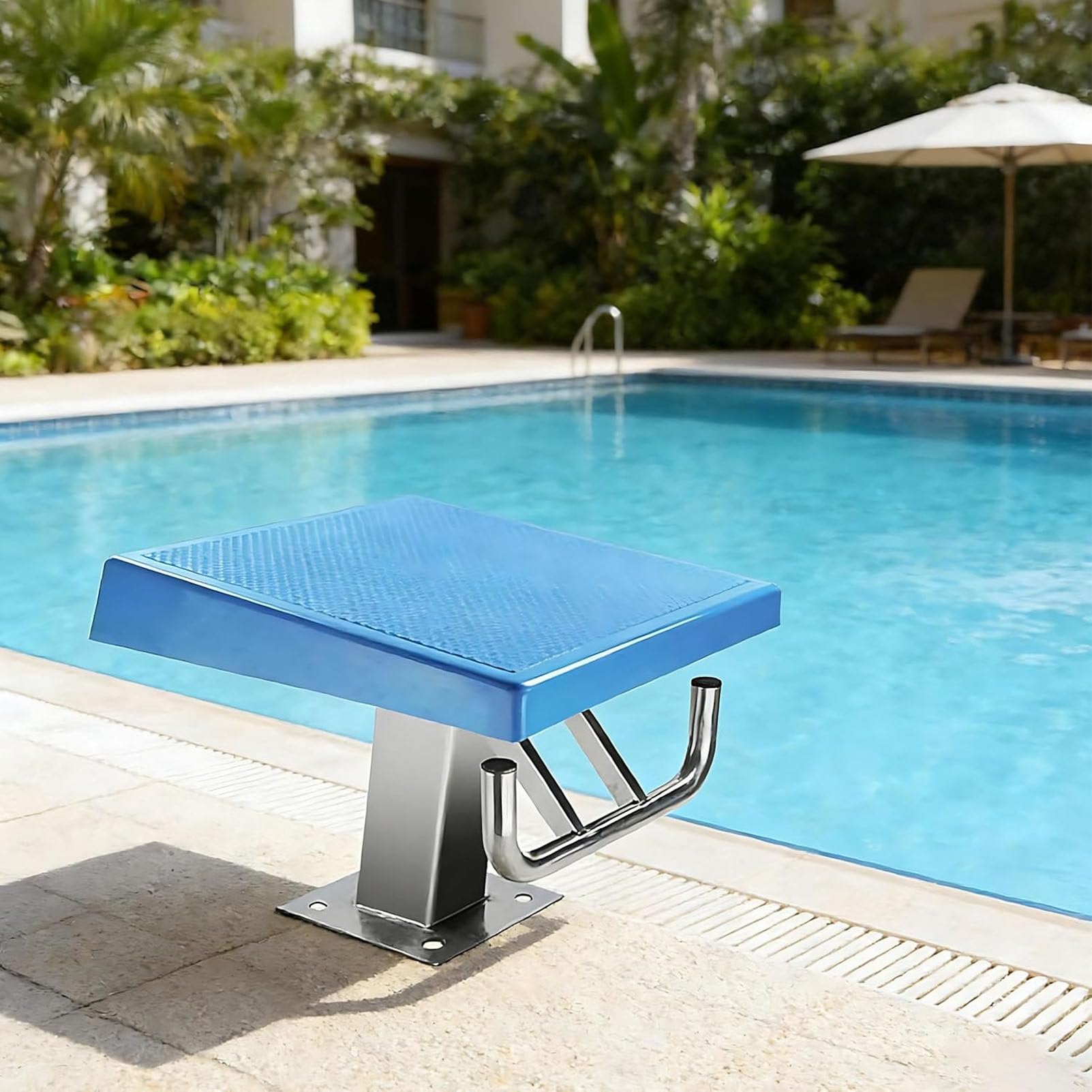 Bloque de arranque de piscina, plataforma de buceo antideslizante para competición y entrenamiento, soporta 660 libras, instalación directa en la piscina