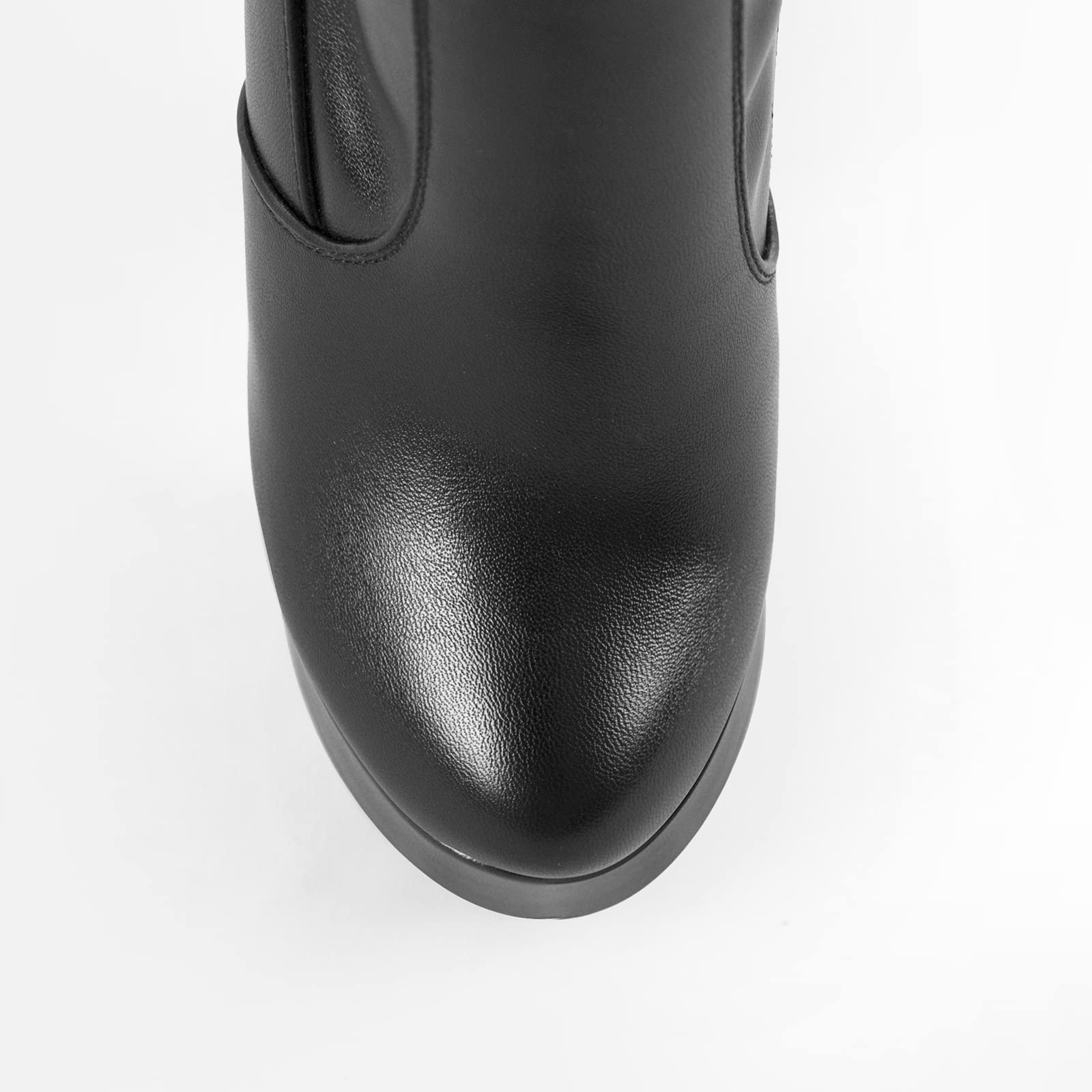 Only maker Damen Stretch Stiefel Plateau Blockabsatz Boots Reißverschluss