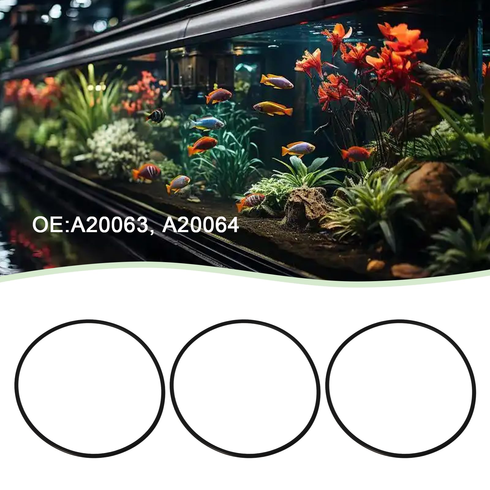 Briny River 5PCS Aquarium Cartridge Filter Rubber Seal OE A20063 A20064 Compatible with Fluval 304 305 306 307 404 405 406 407 Canister Filter Outer Diameter 185mm Black - Image 2
