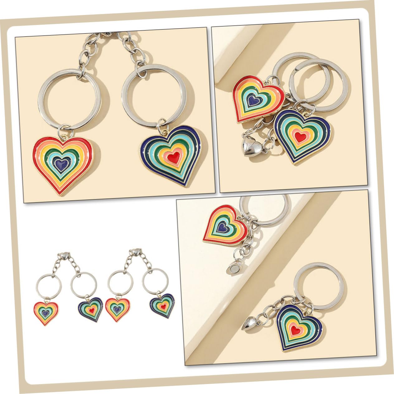 SHERCHPRY 10pares Llaveros De Metal Diseño De Corazón De Llaveros Decorativos Para Parejas Accesorios De Para Novios y