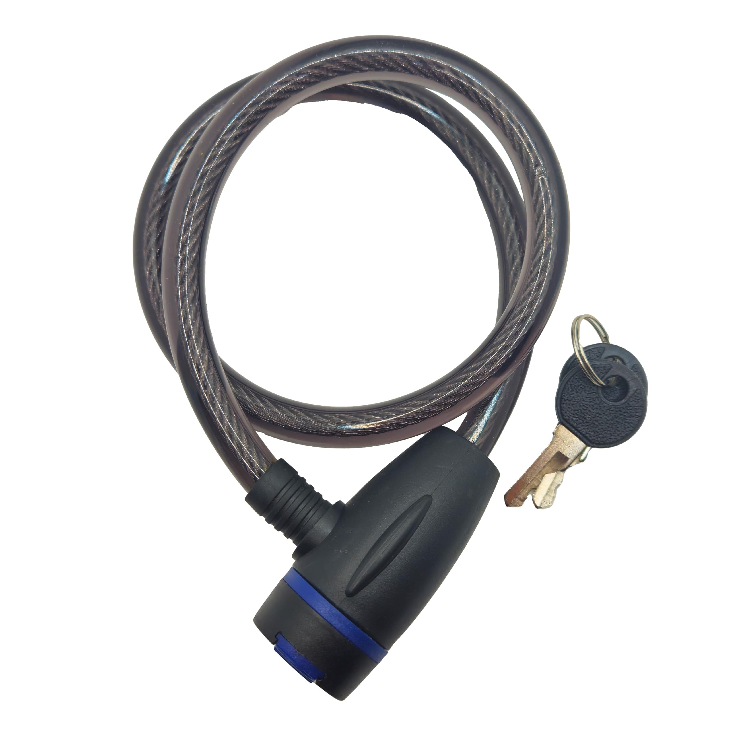 Lucchetto bici, antifurto per bicicletta, cavo in acciaio da 1 cm e 2 chiavi incluse, protezione per serratura, lunghezza 60 cm, flessibile, catena bici, colori misti