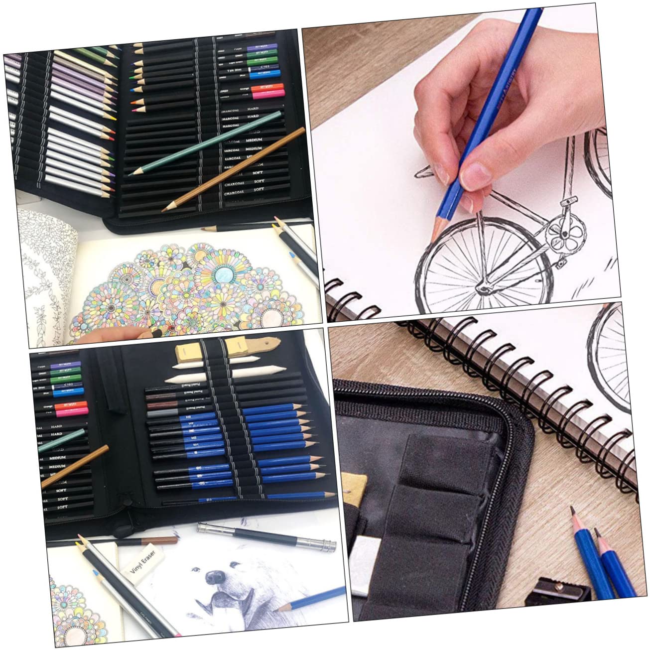 Set di Matite da Disegno 72 Pezzi per Ragazzo Ragazza e Studenti | Legno, Colori Vividi, per Scrapbook e Album da Colorare Adulti, Uso Sicuro