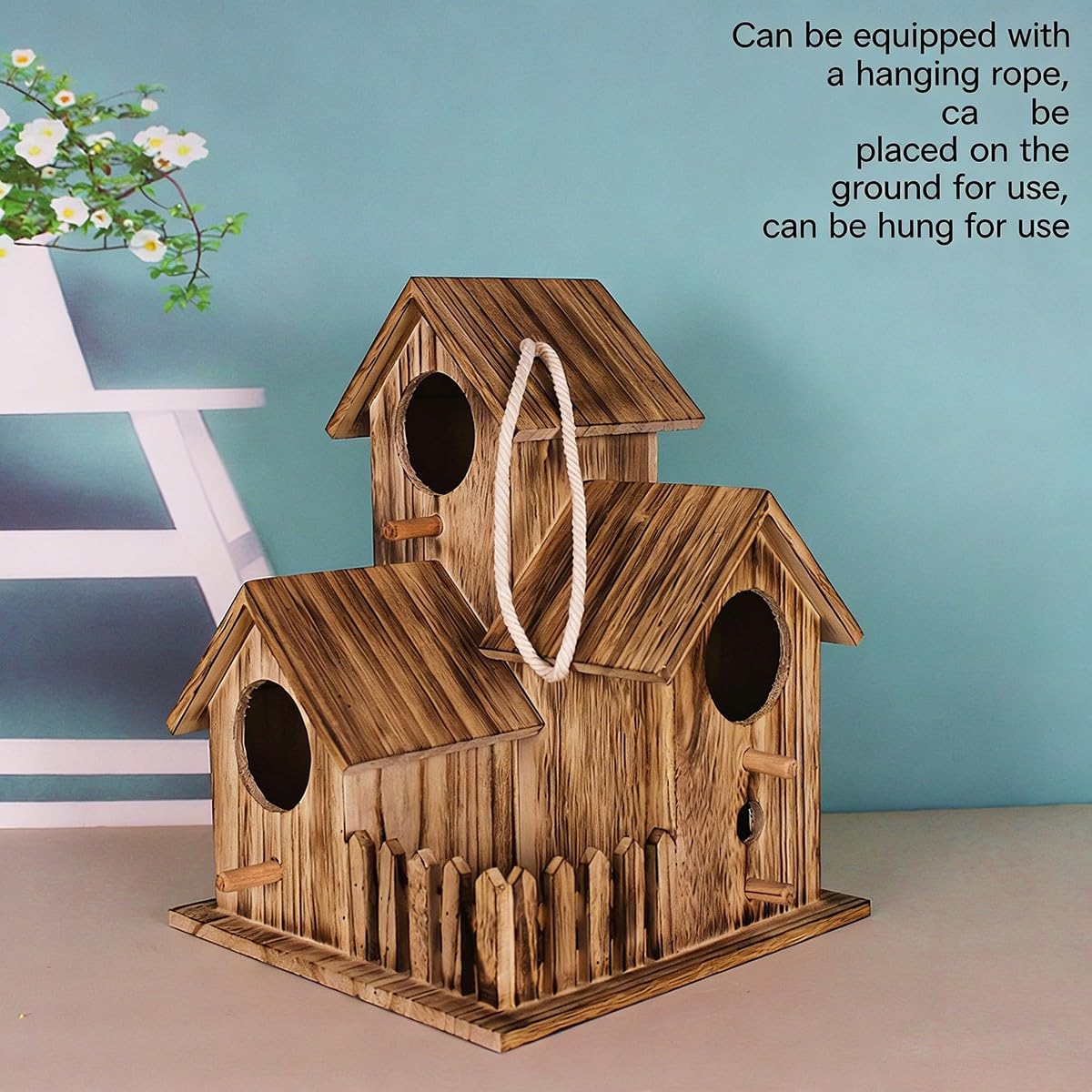 Casetta per Uccelli Giardino Casetta in Legno Impermeabile Facile Installazione Adatta Pettirossi Passeri Uso Anno Intero Protegge Nidi Pioggia Calore Pannello Rimovibile Ispessito