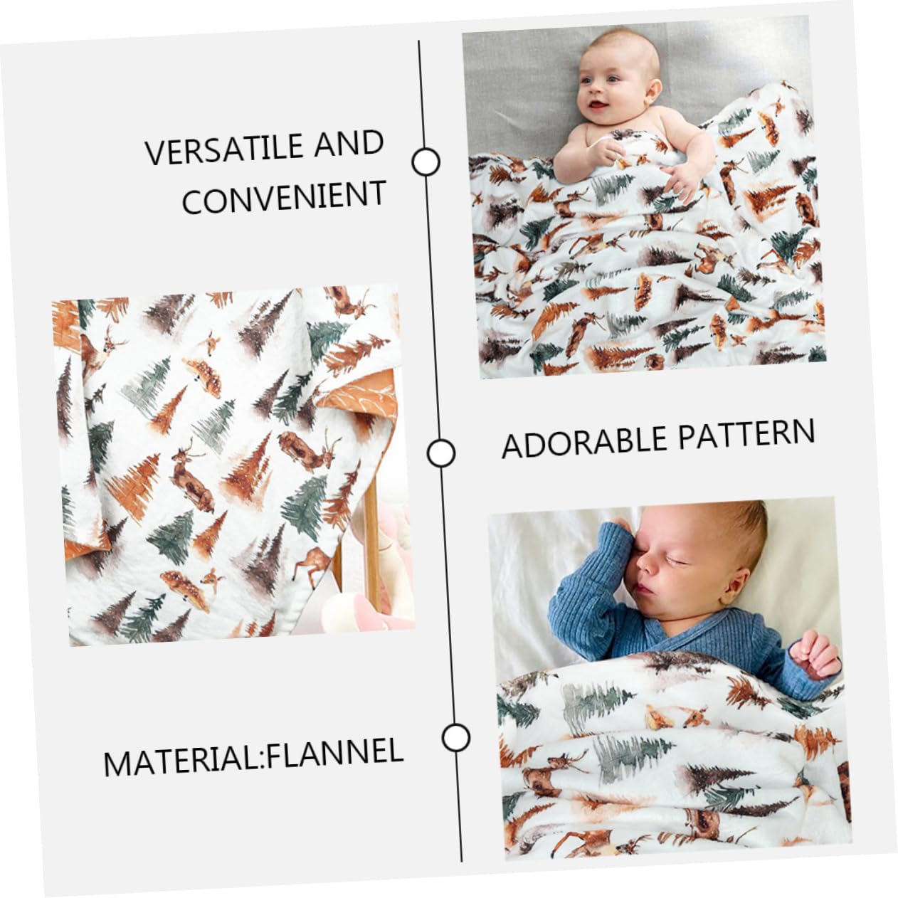 KOMBIUDA Coperta in Flanella Per Pisolini Morbida E Confortevole Per Neonati E Piccoli Bambini Leggera E Facile Da Trasportare