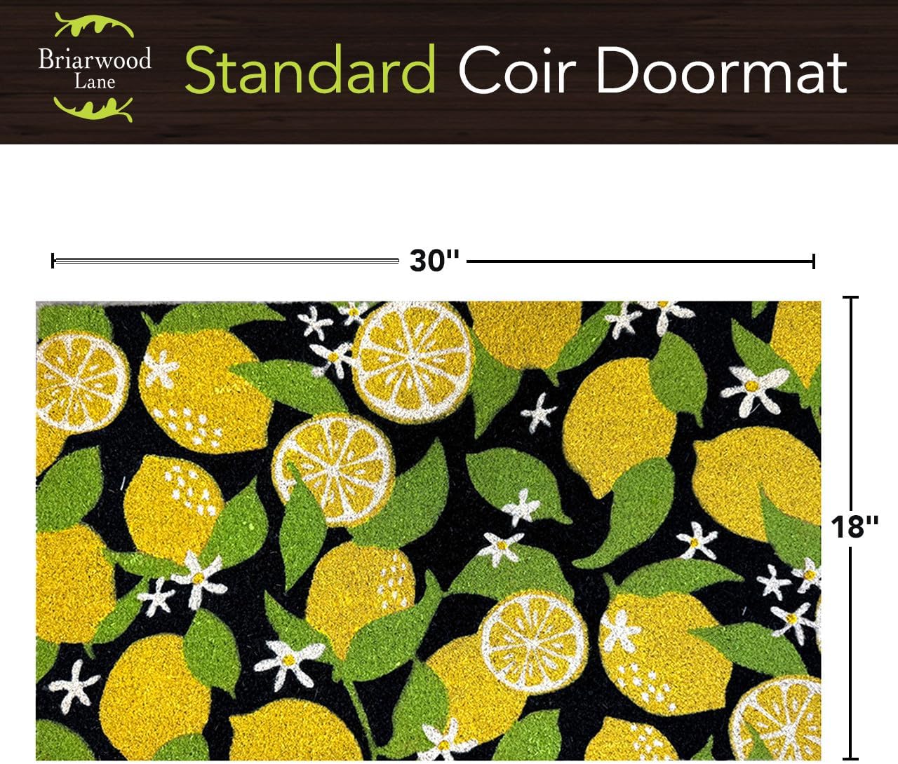 Briarwood Lane Lemons Coir Doormat 18 x 30