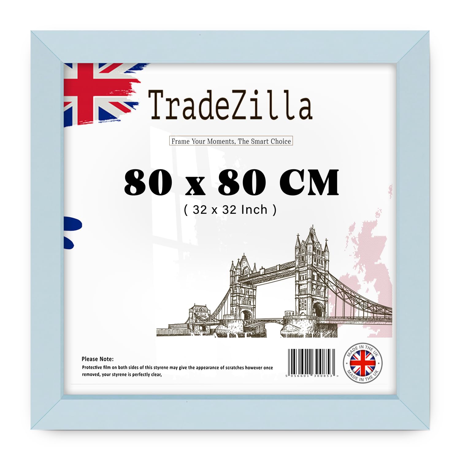 TradeZilla | Stunning 2' 7" x 2' 7" Light Grey Posters Frame - (80 x 80 CM) Horizontal/Vertical Wall Hanging for Posters & Artwork 32 x 32 Inch [ Light Grey ]