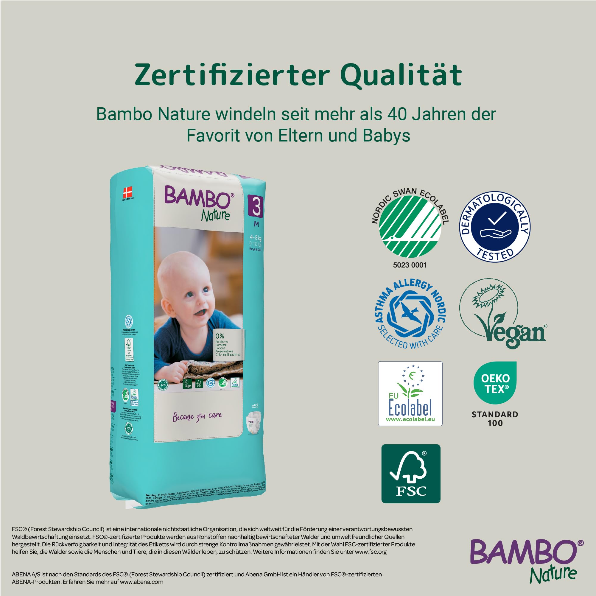 Bambo Nature Baby Windeln Größe 3 (4-8kg) 156 St. Monatsbox | Premium Diapers mit verbesserter Auslaufsicherheit | Ultimativen Komfort & Freiheit für Aktive Kinder | Dermatologisch getestet Nappies