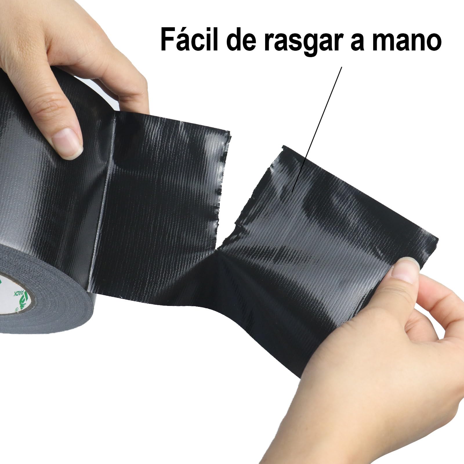 BOMEI PACK Cinta adhesiva americana 100mm x 50 m, negro cinta impermeable de tela de para reparaciones, bricolaje, manualidades, uso en interiores y exteriores