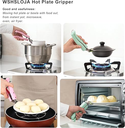 Miniatura 6 de SPTECHMAKE Soporte de abrazadera de acero inoxidable anti-caliente para plato de plato para mover platos calientes o cuencos con comida fuera del