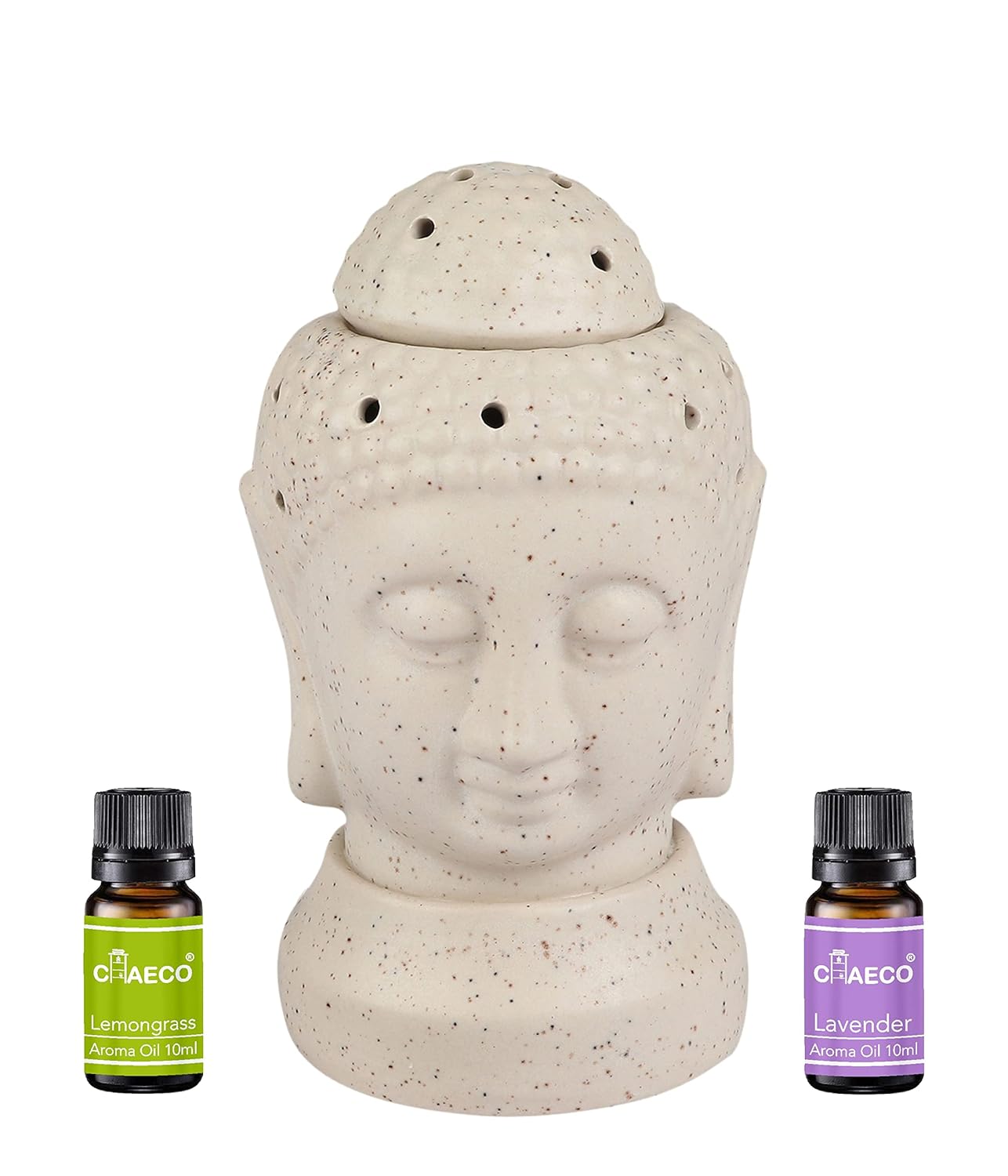 CHAECO Ceramic Electric Buddha Head Shaped Aroma Diffuser Buddha Oil