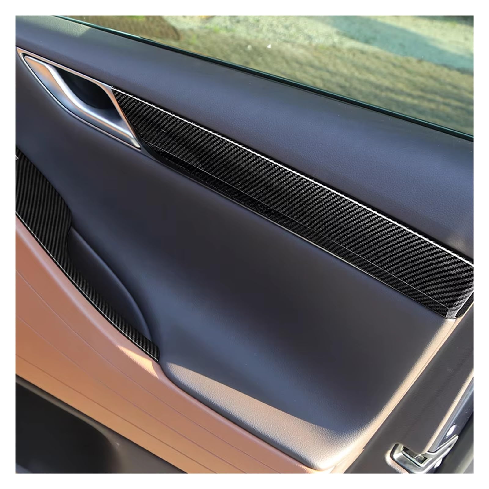 Wnętrza Samochodów Dla Genesis G80 RG3 2021-2024 Pokrywa Panel Drzwi Wewnętrzne Akcesoria Ochrona Pokrywy Deski rozdzielczej LHD/RHD Akcesoria do wnętrza samochodów(włókno węglowe)