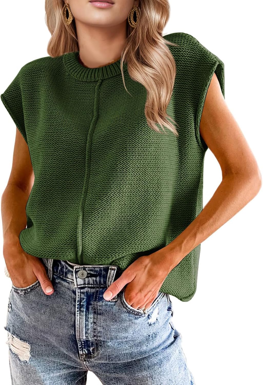 Womens Spring Fashion 2026 Summer Tops Boho Sweater Trendy Western Casual Cap Sleeve Rodeo Vest Cute Vacation Outfits