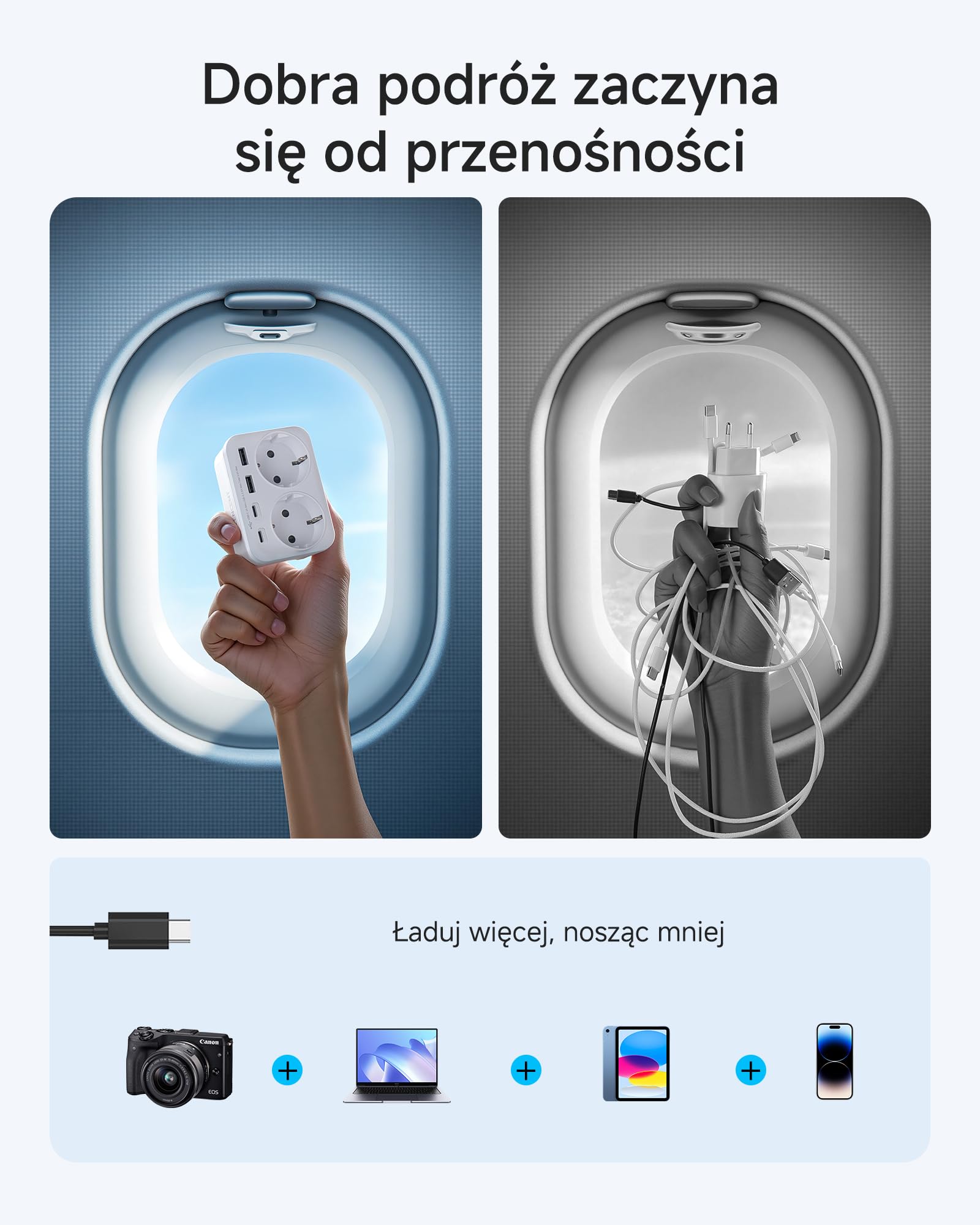 LENCENT Adapter Anglia Niemcy Wtyczka,6-w-1 Typu-G Adapter Podróżny Wtyczka | z 2 USB-A, 2 Typ C i 2 AC-Wtyczki, UE do UK Szkocji, Irlandii, Walii, Malediwów, Wielkiej Brytanii ładowarka ścienna, Biały