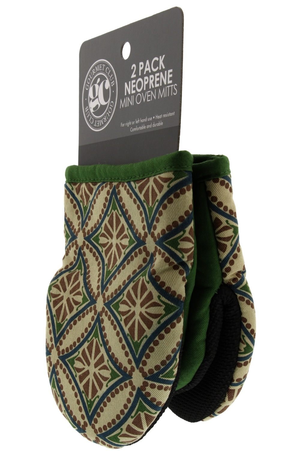 Mini Oven Mitt Set, Pack of 2 – Oven Mitts to Protect Hands and Surfaces - Kitchen Essentials Ideal for Cooking, Baking - Heat Resistant to 500F - Cotton w/Neoprene Silicone for Easy Grip