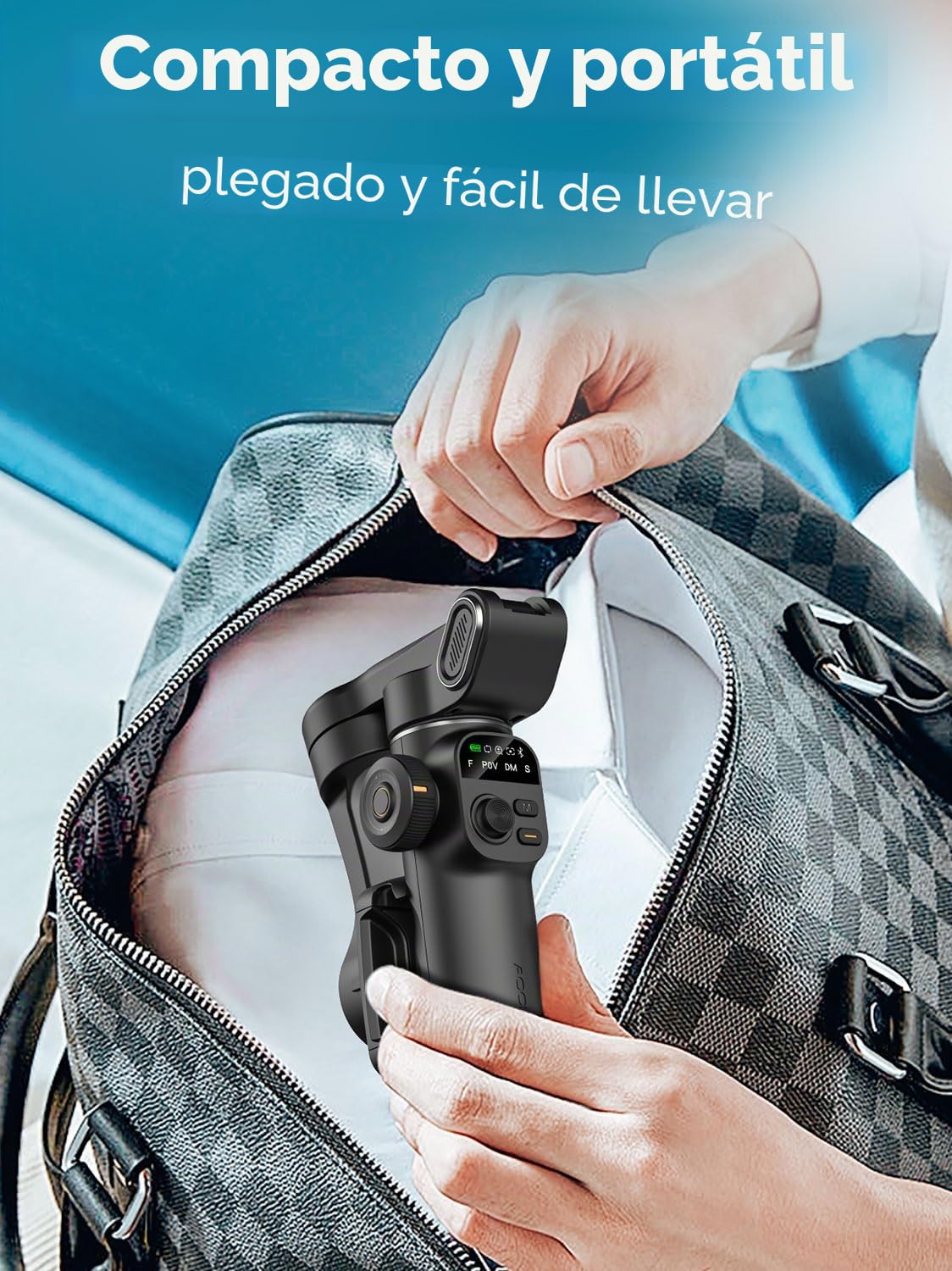 AOCHUAN 3 Ejes Cardán Estabilizador para Smartphone, Seguimiento SIN Aplicaciones, Varilla de Extensión, Estabilizador de Seguimiento de Caras y Objetos para iPhone, Grabación Vídeo - Smart X2AI Negro