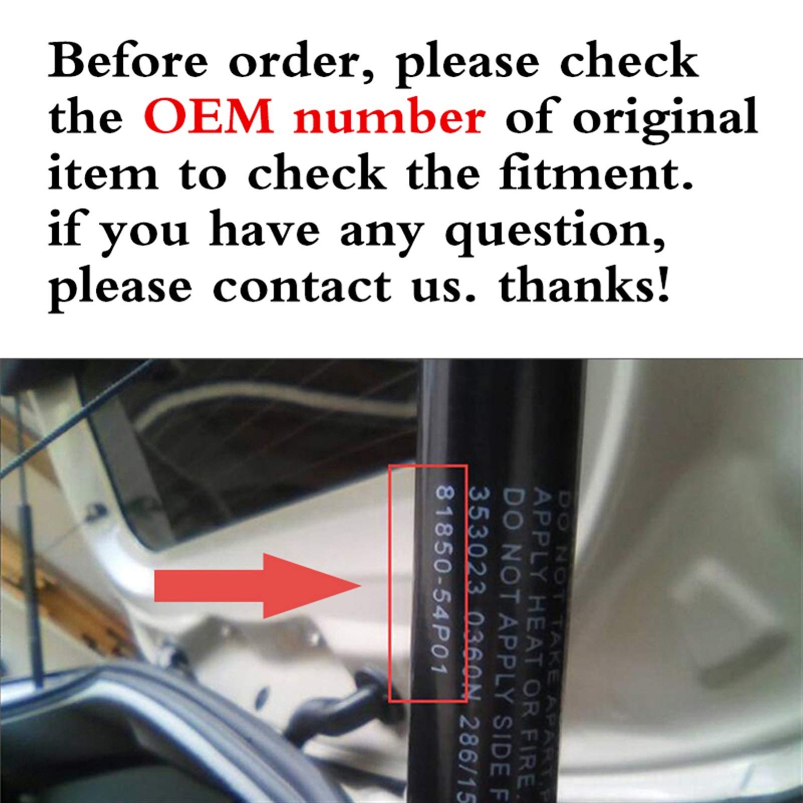 ZhengELE Stützhaube Heckklappen-Boot-Gasfederbein Hubzylinder  