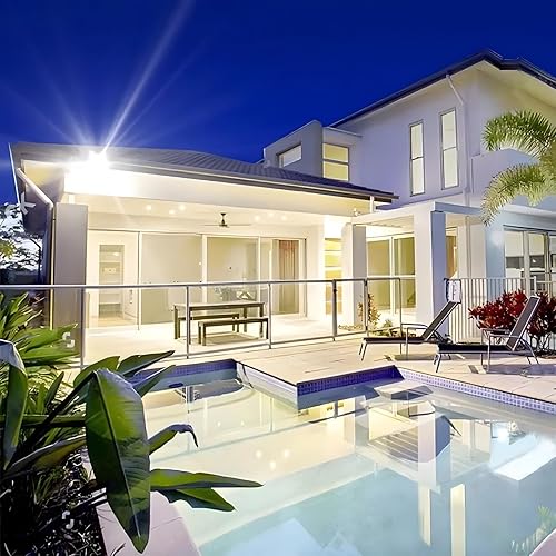 Miniatura 7 de DuBom Luz de inundación solar de 100 W a 800 W, 6500 K, control remoto para exteriores, IP67, impermeable, luz de seguridad de energía solar,