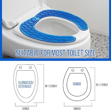 Rossesay Toilet Seat Cushion Washable Portable Adhesive Cover for Seniors