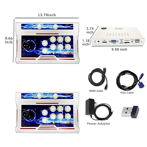 Miniatura 2 de RegiisJoy 32000 en 1 Pandora Box Inalámbrica Consola de juegos Arcade 78S Bluetooth para PC Proyector 4K TV, 2-4 jugadores, 1280X720, Juegos 3D,
