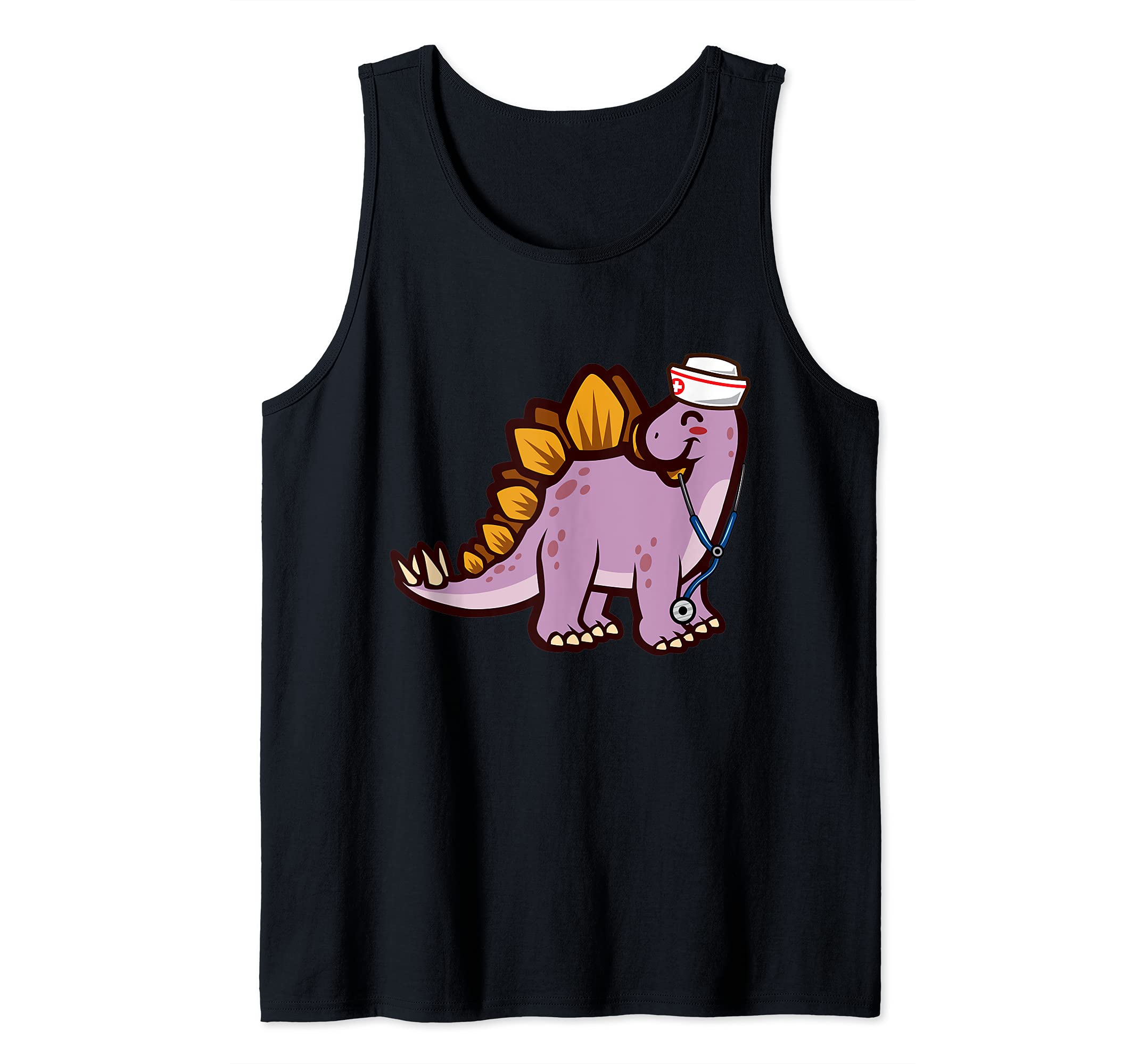 Cute Stegosaurus Dinosaur Nurse - International Nurse Day Tank Top
