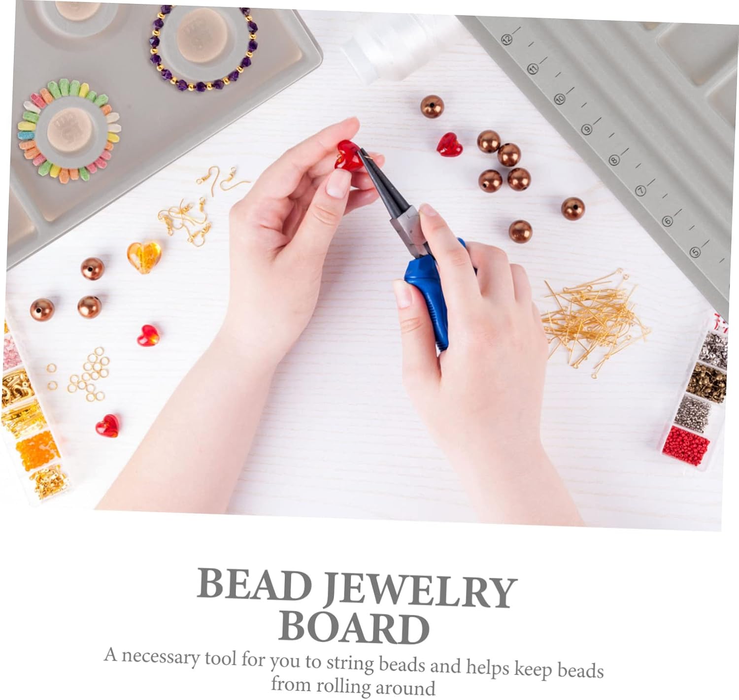 Bracelet Bead Board for Jewelry Making with Groove Design, 2pcs Set