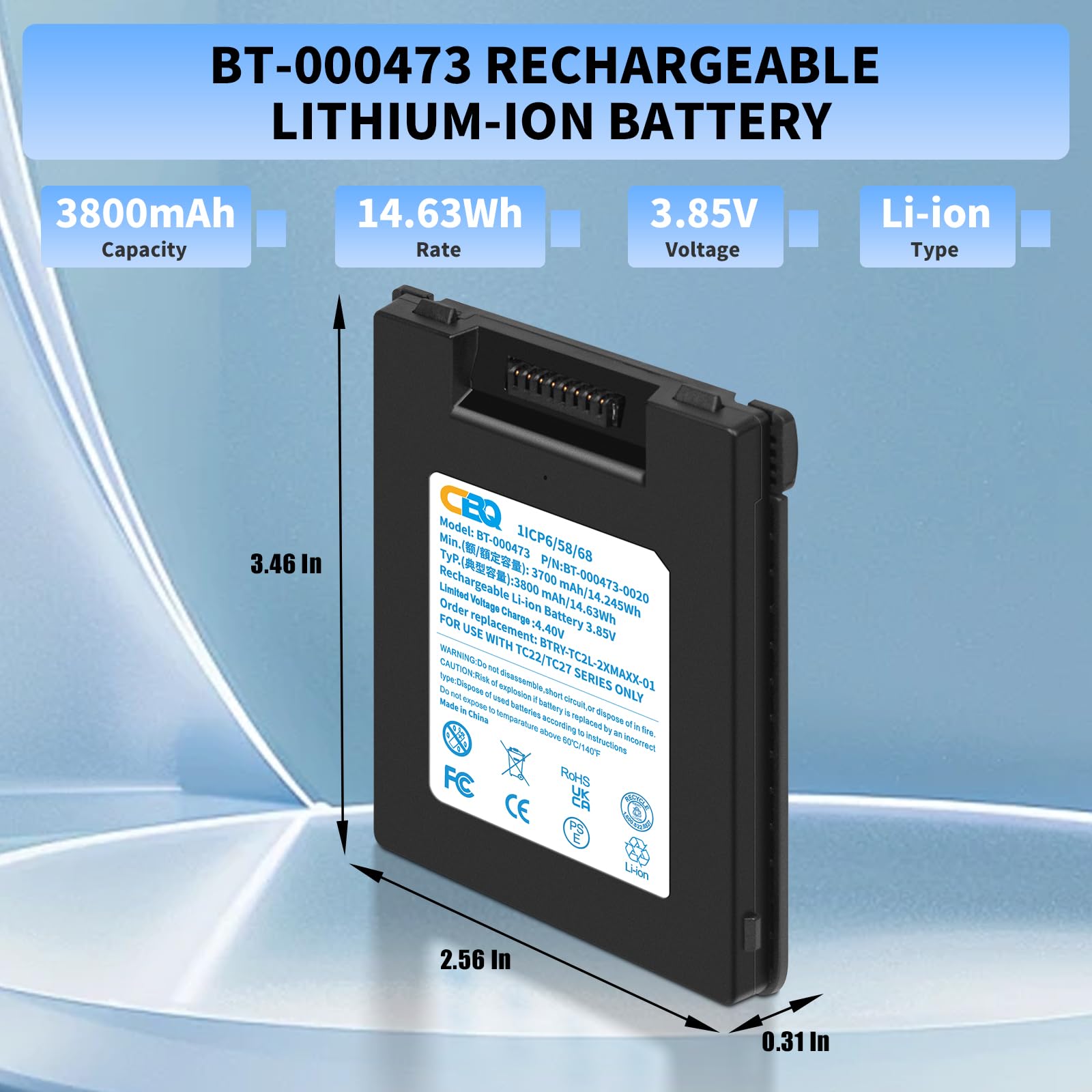 Amazon.com: BT-000473 Battery Replacement for Zebra TC22 TC27 HC50