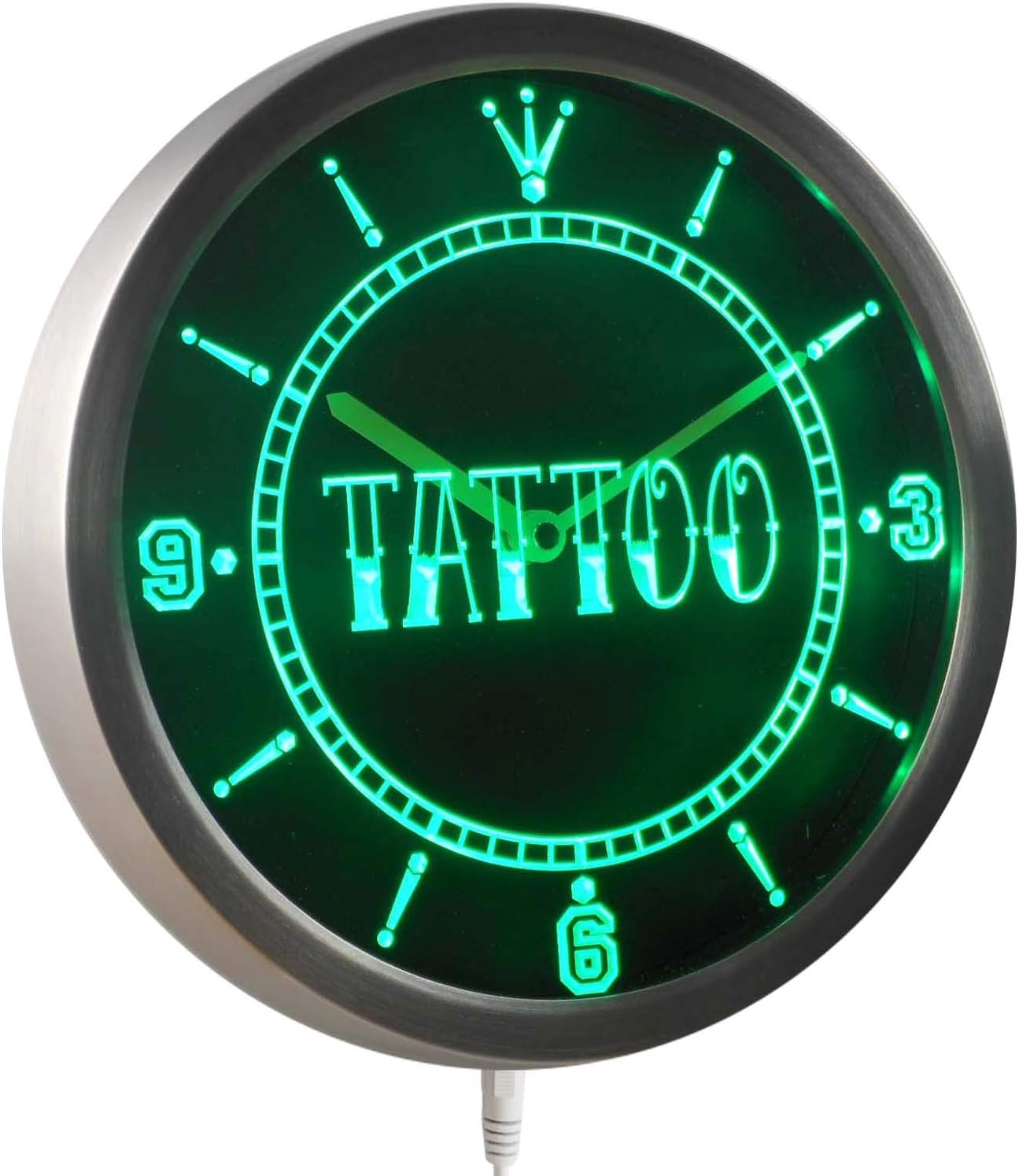 ADVPRO nc0337-b Tattoo Shop Neon Sign LED Wall Clock