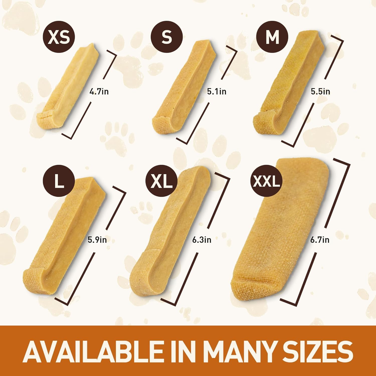 Wildfang® Yak-Käse Kauspielzeug Hund, XX-Groß für Hunde über 45 kg – Zahnpflege-Stick, Hart wie Himalaya Yak-Käse, Churpi-Stil Käse-Sticks, Hundeleckerli & Welpen-Training, ca. 206 g, 6er Pack