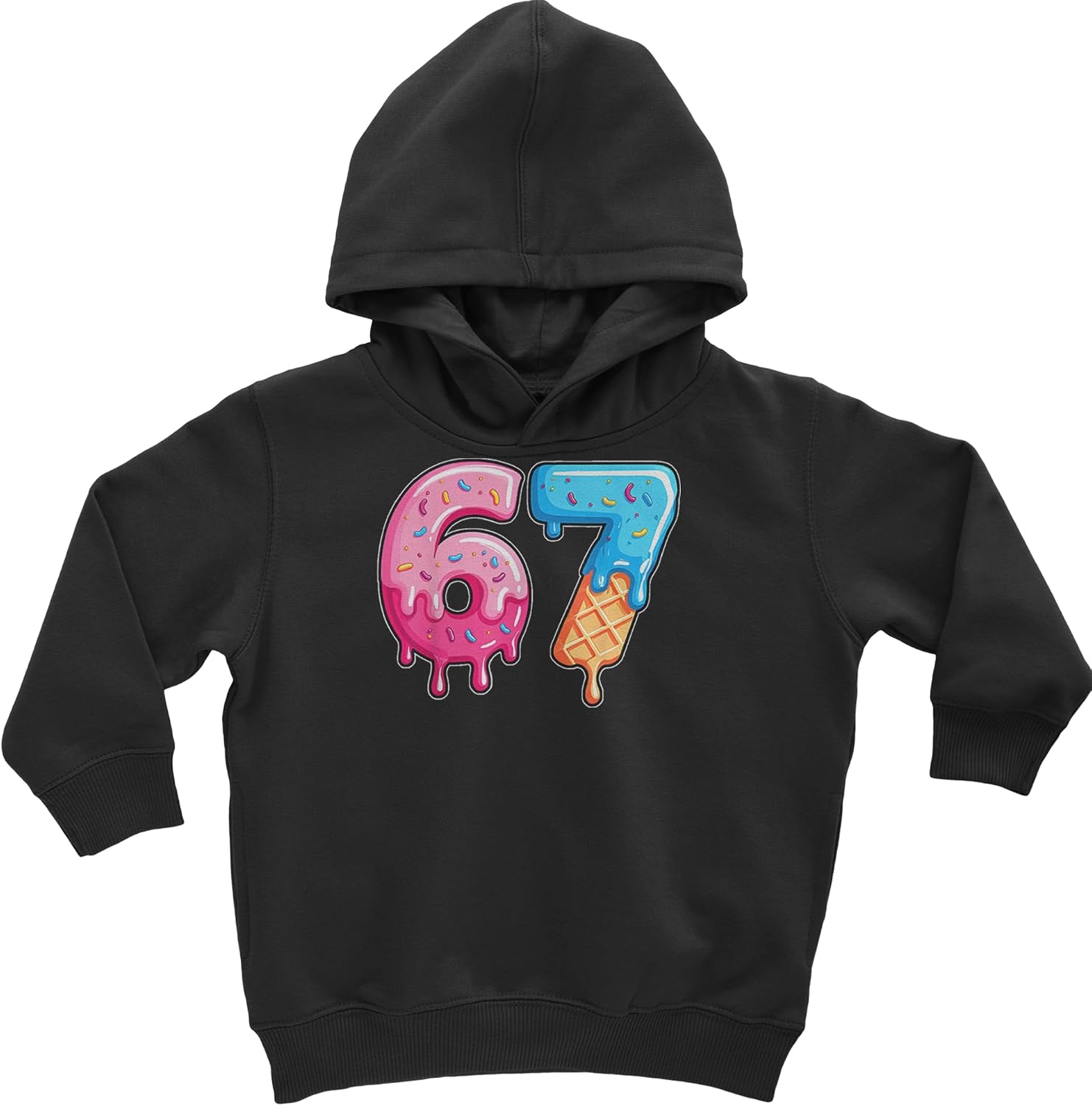 67 Dripping Ice Cream Donut Melt Toddler-Sized Hoodie, Soft Fleece, Adorable