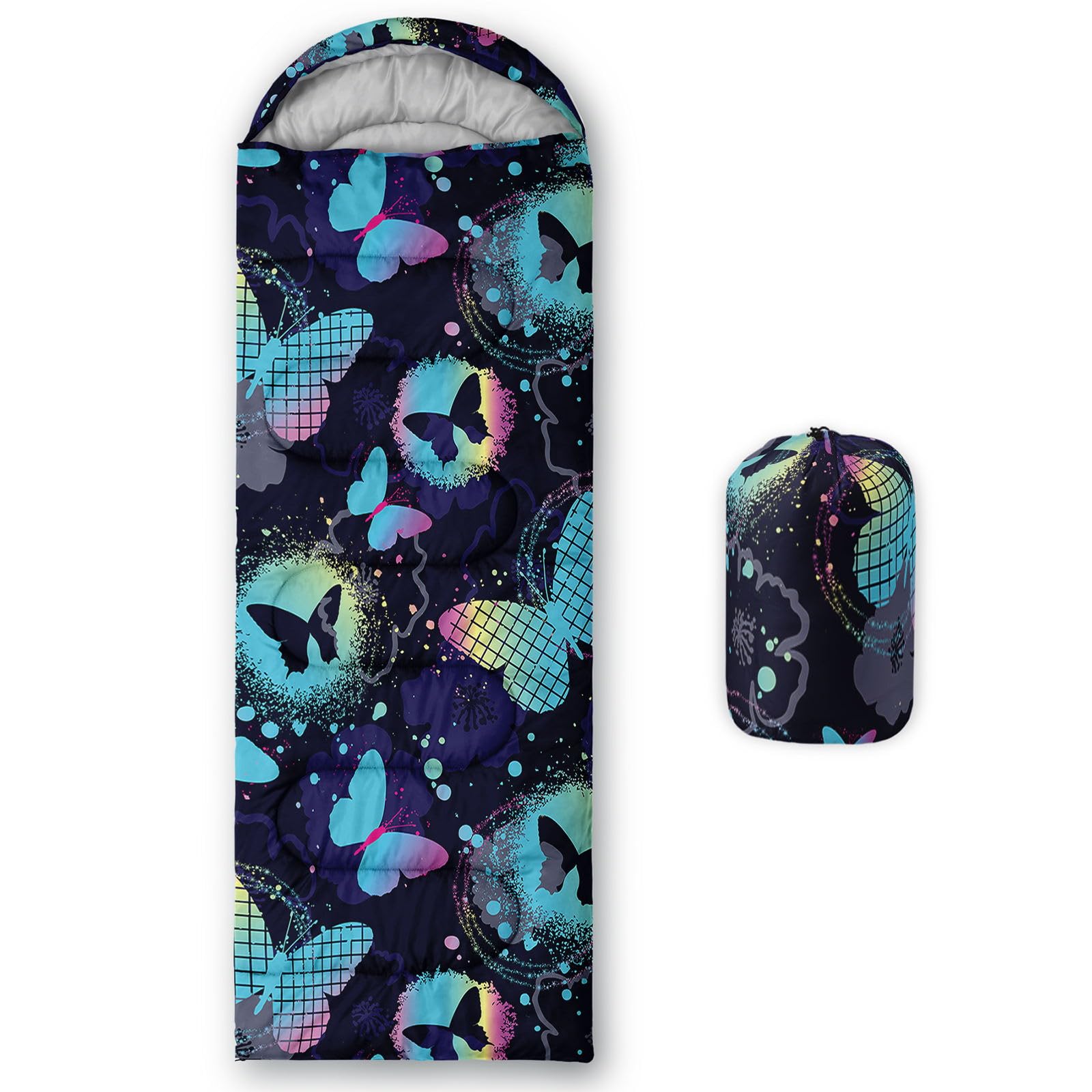 Sponsored Ad – Kids Sleeping Bag for Boys Girls,Black Cat Print-Lightweight Warm Portable Outdoor Indoor-Waterproof Cold Weather Resistant Sleeping Bag for Camping Hiking