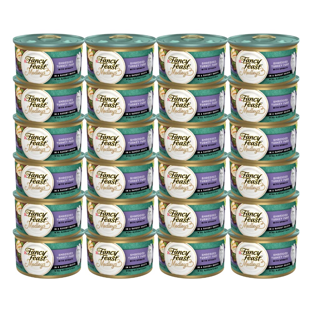 PURINA Fancy Feast Elegant Medley Shredded Turkey Fare Cat Food (Case of 24)