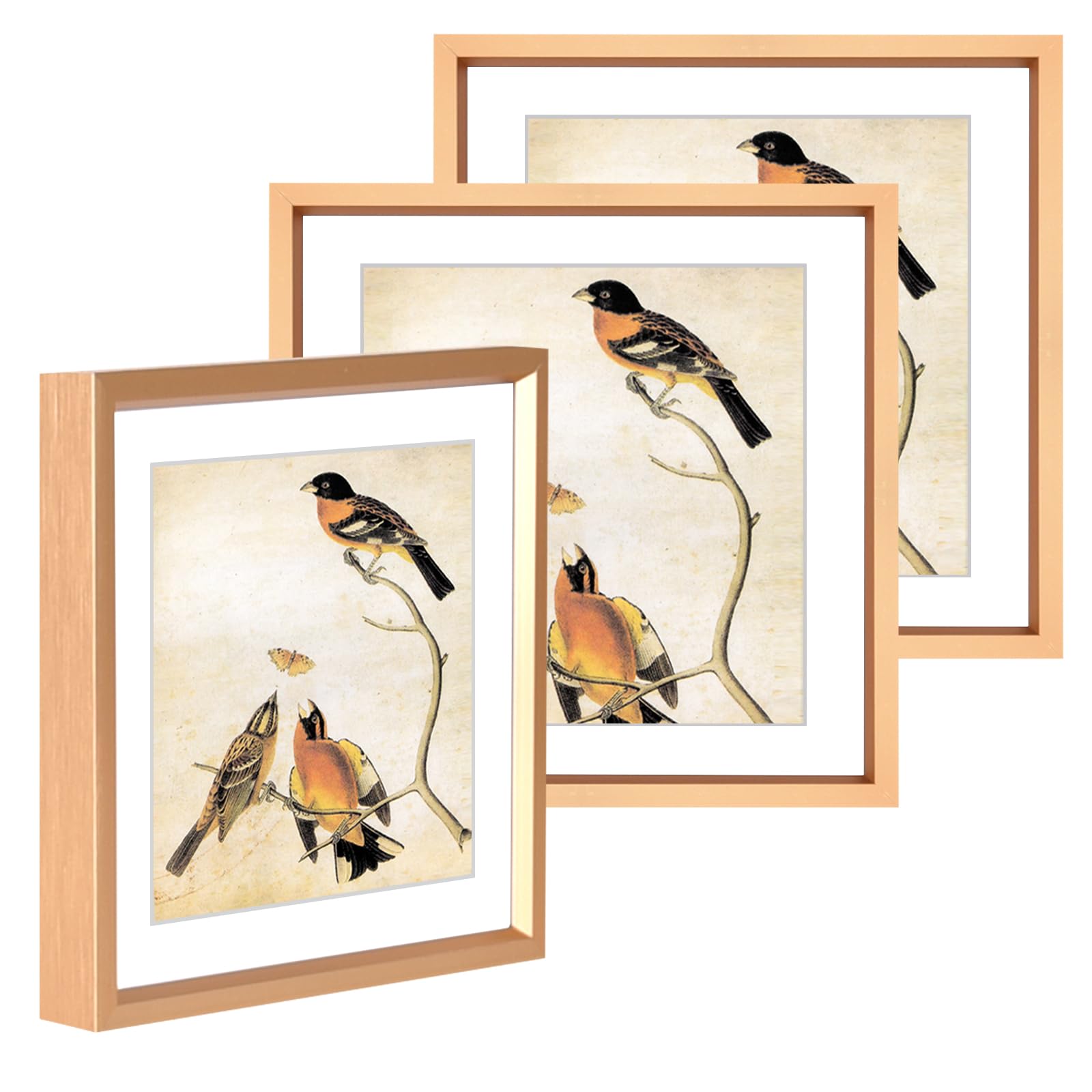 BKABOT 6x6 Gold Metal Photo Frames 3 Pack