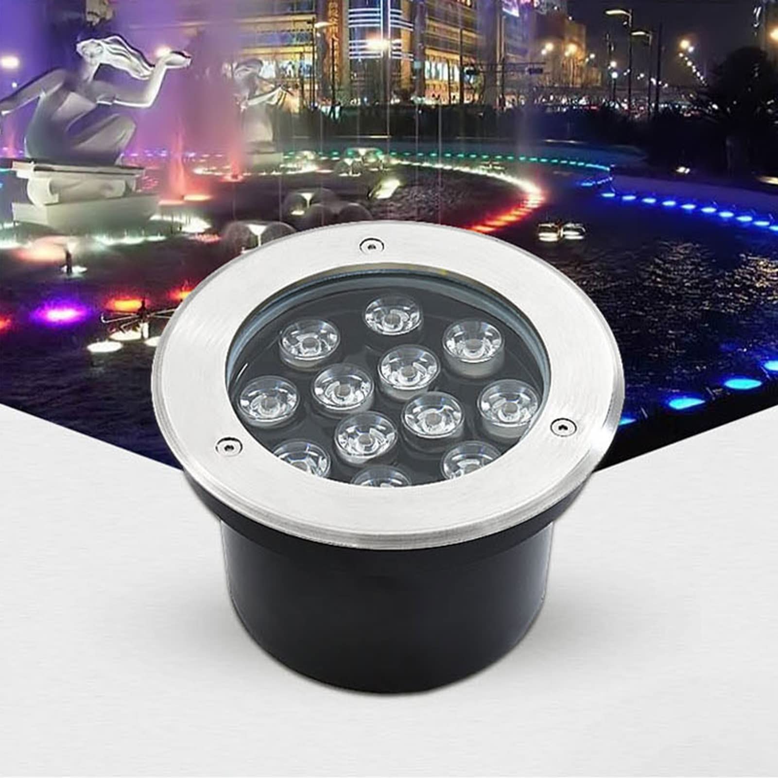 DAOTEX VSHENG Underwater Buried Light Embedded LED Pond Light IP68 Waterproof Low Voltage Landscape Lights for Swimming Pool Fish Pond Garden Fountain Step Buried Light(White,3W-AC24V)