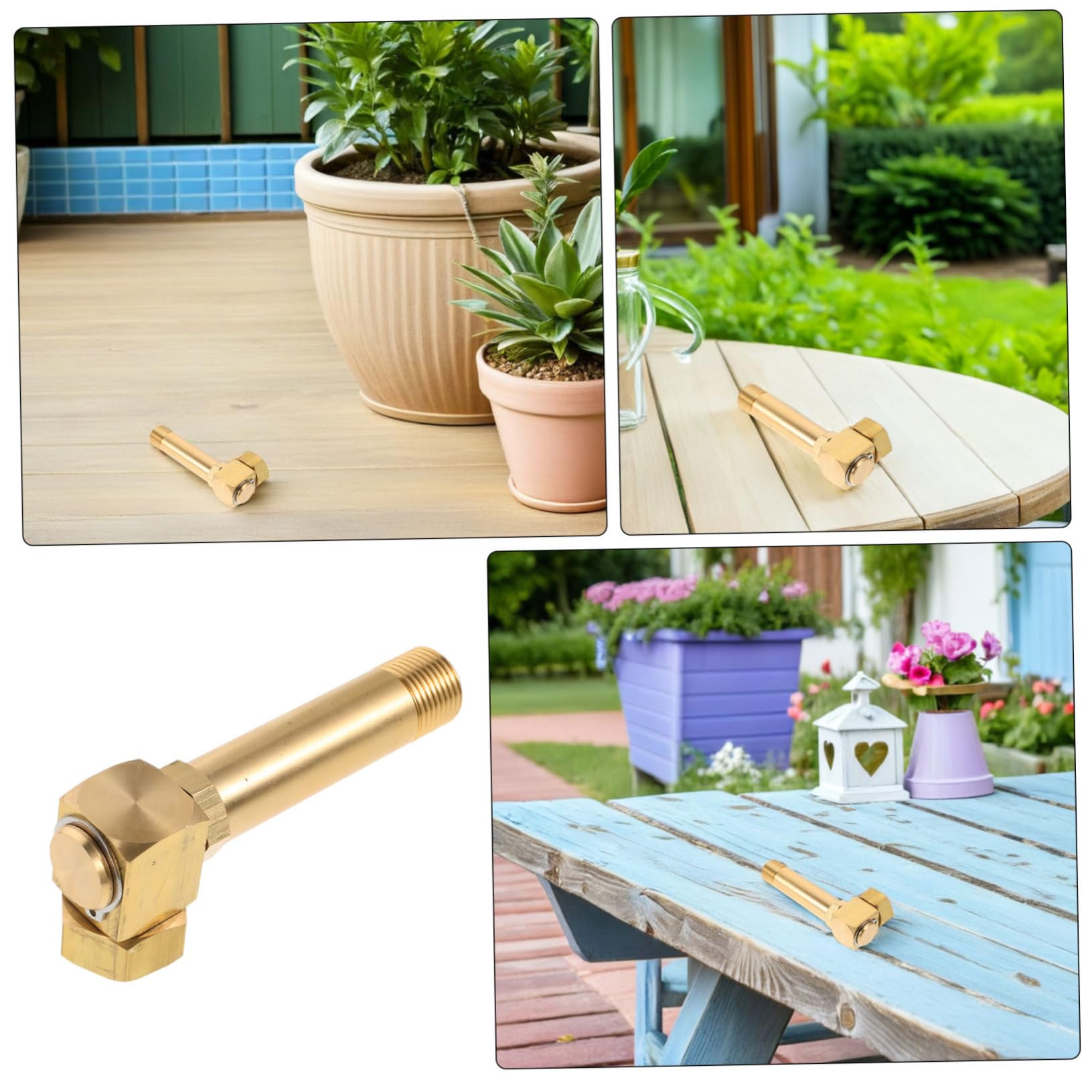 HANABASS Adattatore per Tubo da Giardino in Rame Connettore Girevole Antiruggine e Tenuta a Perdita per Irrigazione Esterna e Accessori per Tubi Oro