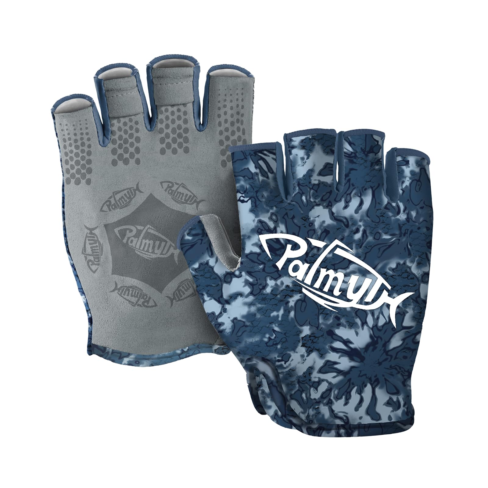 Palmyth Stubby UV Fishing Gloves Sun Protection Fingerless Glove Men Women UPF 50+ SPF for Kayaking, Paddling, Canoeing, Rowing, Driving