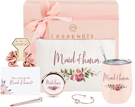 CARAKNOTS Maid of Honor Proposal, Will You Be My Maid of Honor Gift Box Set
