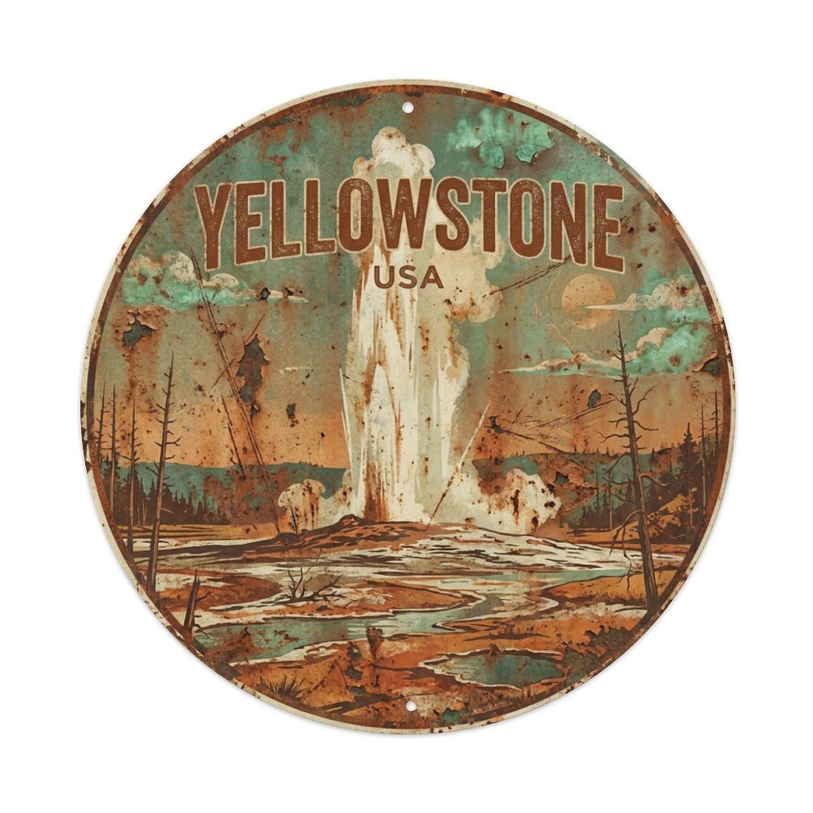 Tgrcjimh Style Metal Tin Sign Usa Vintage Travel Yellowstone