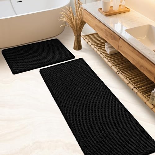 Miniatura 81 de Juego de alfombrilla de baño IM HOME 3 piezas beige, alfombrillas de baño modernas tejidas, alfombrilla de baño antideslizante absorbente,
