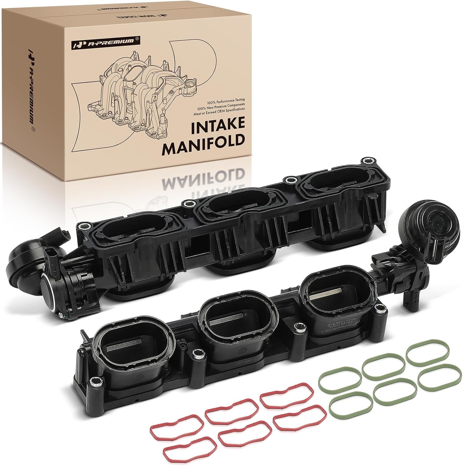 A-Premium Left and Right V6 3.0L Intake Manifold Compatible with Audi Q7 2017-2019, A6 Quattro 2018, A7 Quattro 2016-2018, A8 Quattro 2013-2018