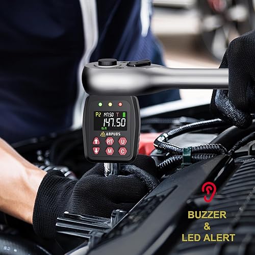 Miniatura 7 de Adaptador de par digital de 12 pulgada, 7.4-147.5 pies-lb10-200 Nm, convertidor de llave dinamométrica digital con 1% de precisión, valor