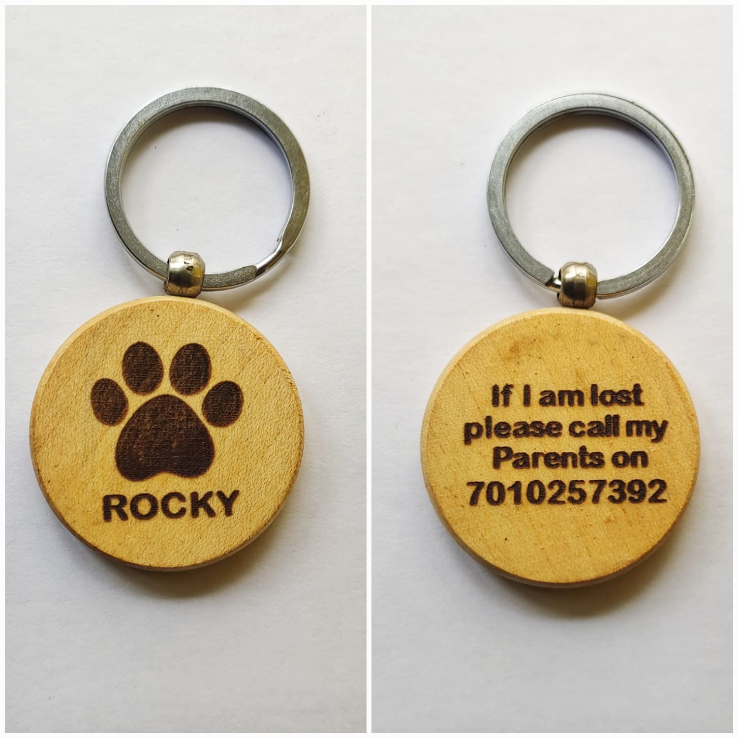 CUSOMISED Wooden Engraved Pets Names TAG for Dogs (Circular Shape) (B0B5YCXMGR) Amazon Price History, Amazon Price Tracker
