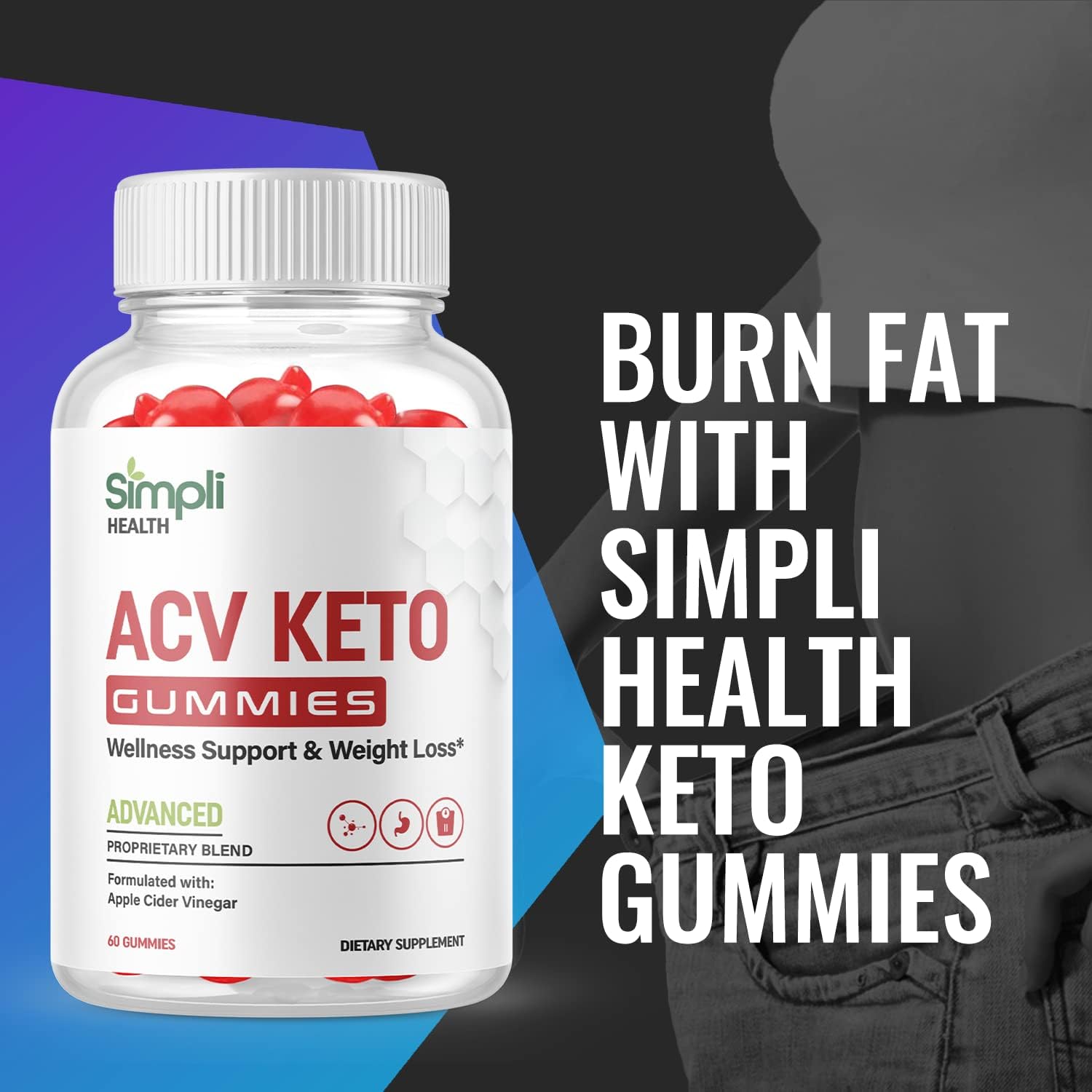 Simpli Health ACV Ketosis Gummies (2 Pack)