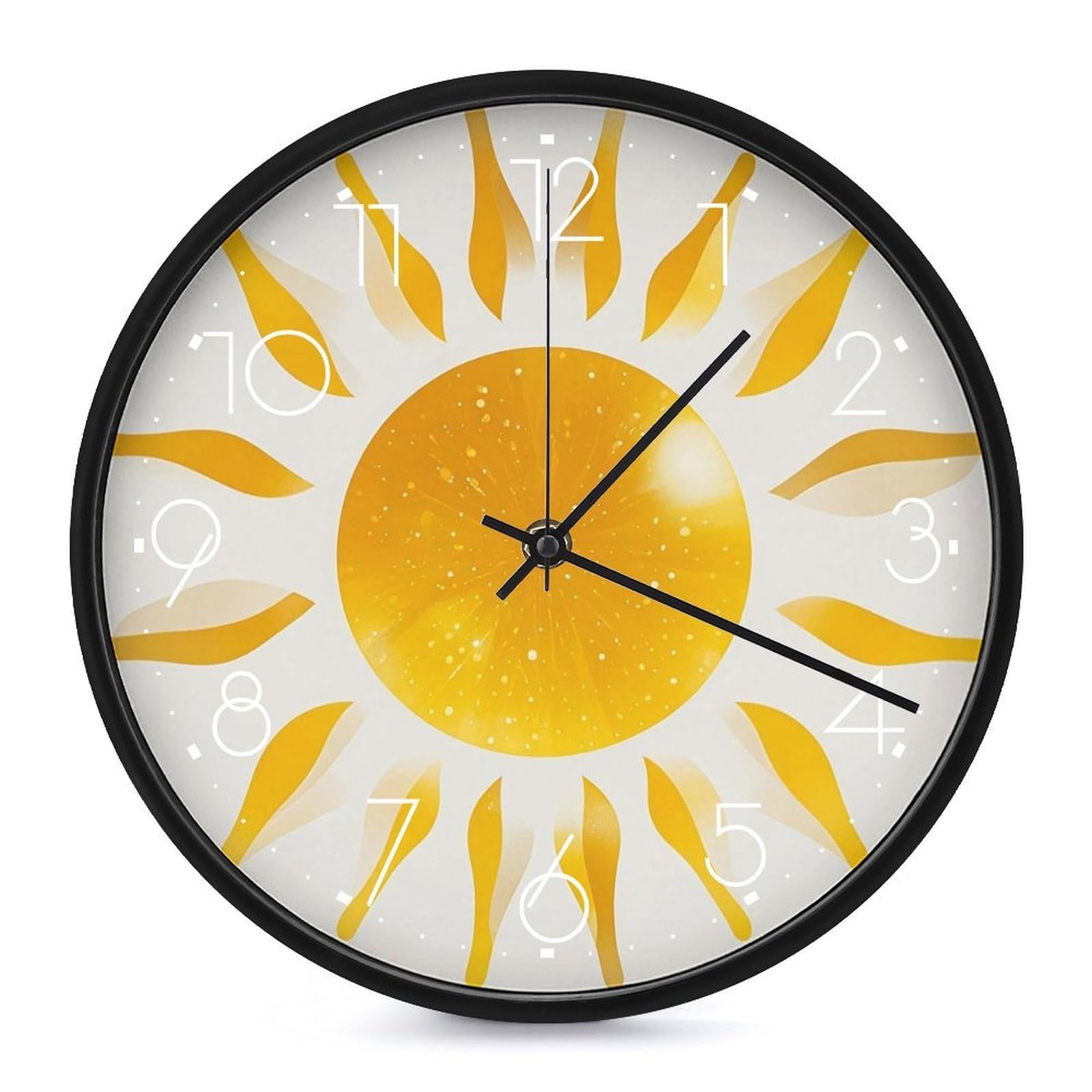 Horloge ronde vintage silencieuse sans tic-tac art abstrait