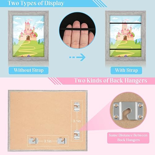 Miniatura 30 de [Paquete de 2] Marcos de arte para niños, marcos de arte para niños, de 8.5 x 11 pulgadas, con apertura frontal, intercambiables, marco de Crema