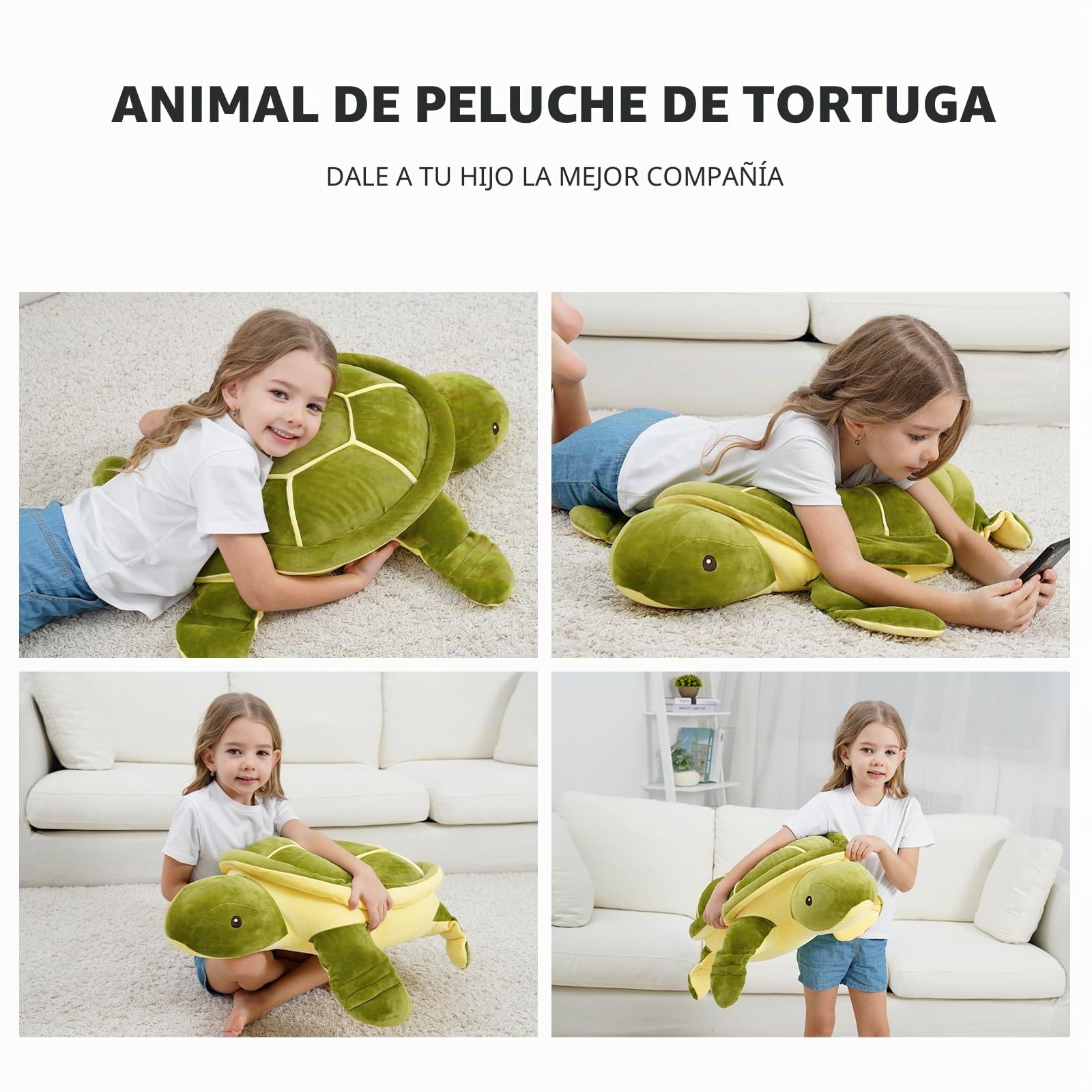 Peluche grande con tortuga marina, cojín suave con tortuga jumbo, peluche, tortuga marina, regalos para niños, niñas, Navidad, cumpleaños, Acción de Gracias, Sala